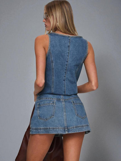Denim Skort Mid Wash