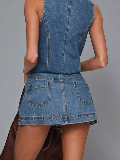 Denim Skort Mid Wash